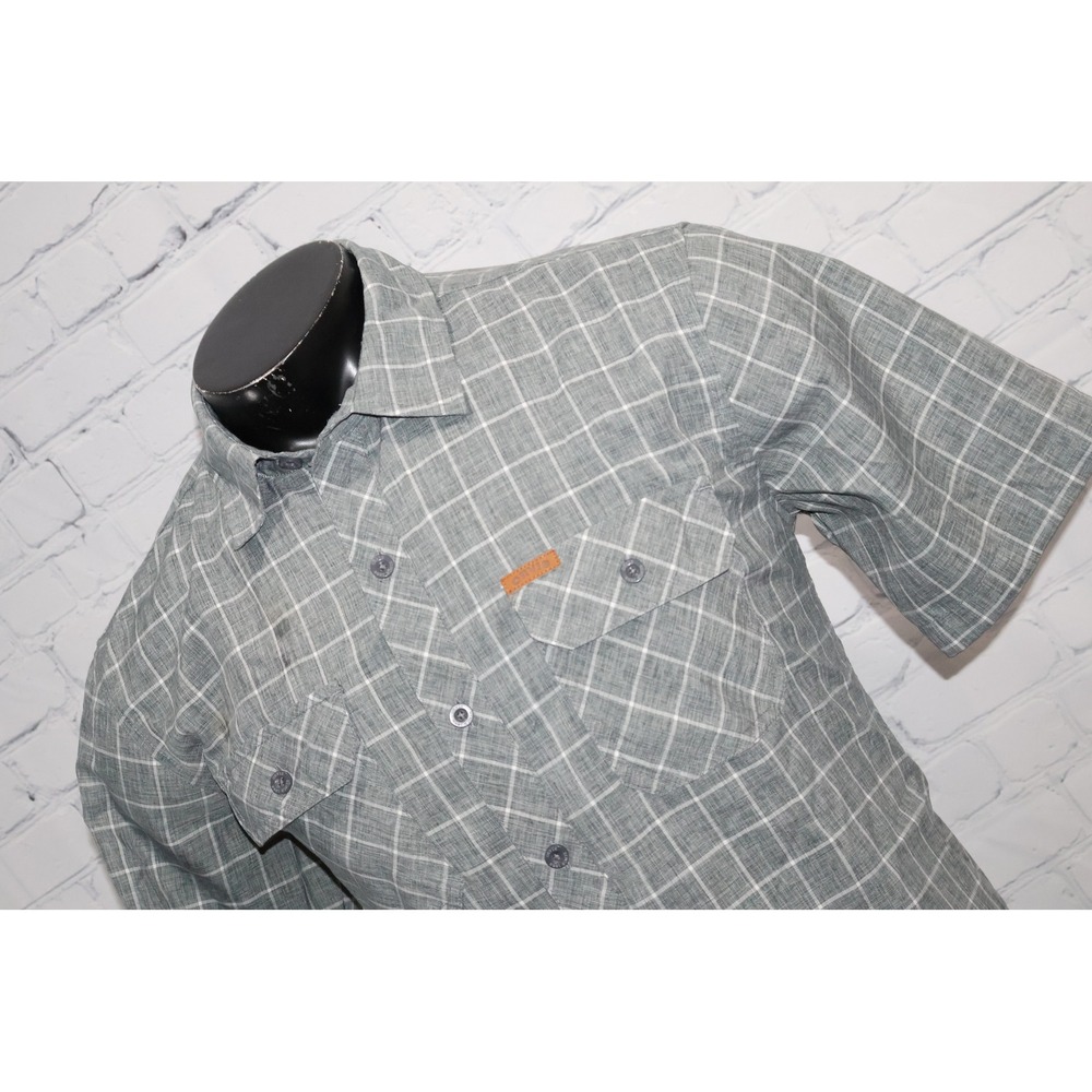 Orvis Fishing Shirt Mens Medium Gray Plaid Polyester Classic Collection